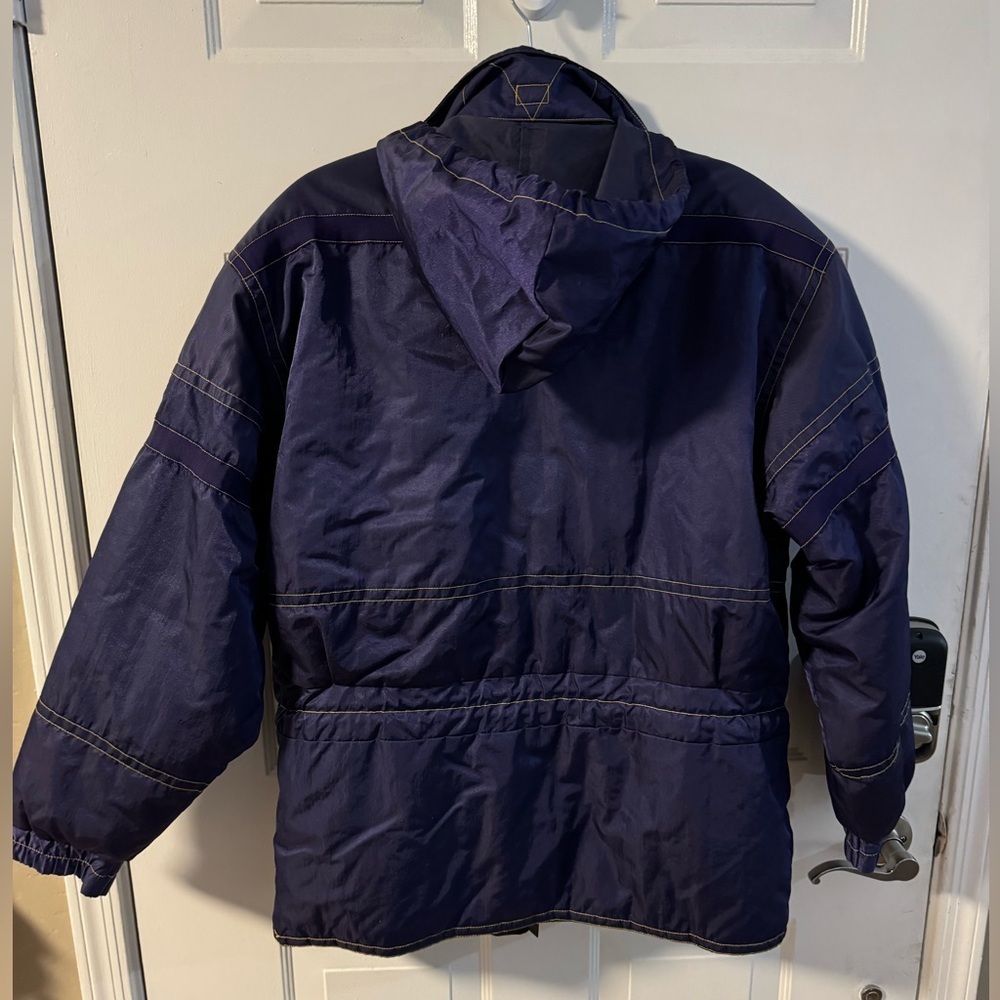 Vintage 90's Reusch Active Wear Purple Hooded Ski Snow Jacket Embroidered Med - Picture 5 of 15